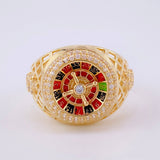 Anillo Ruleta Casino Movil 8.85 g / T10 3/4 Oro Amarillo 18K