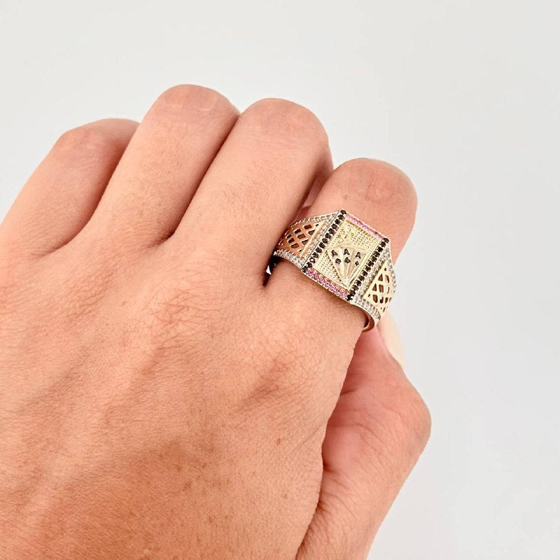 Anillo Poker Filigrana 7.2 g / T10 1/4 Oro Amarillo 18K