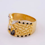 Anillo Sinturon San Miguel 8.75 g / T10 Dos Oros Amarillo Blanco 18K