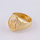 Anillo San Jose 4.9 g / T9 3/4 Dos Oros Amarillo Blanco 18K
