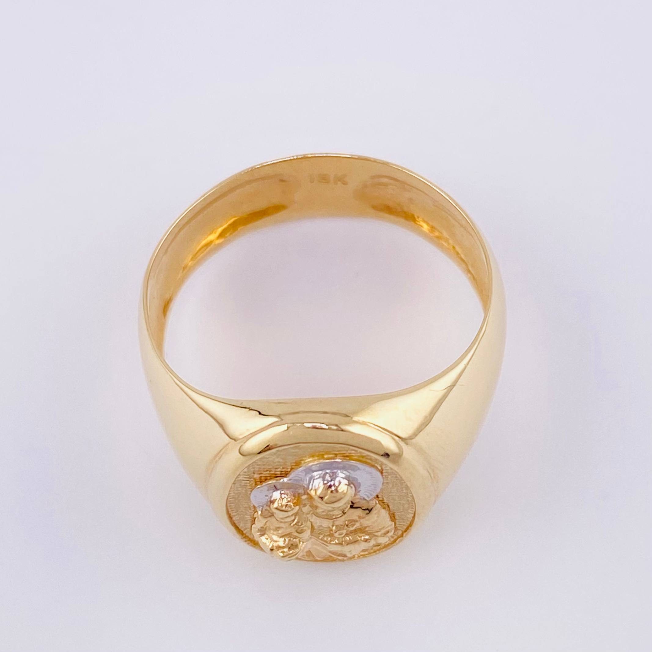 Anillo San Jose 4.9 g / T9 3/4 Dos Oros Amarillo Blanco 18K