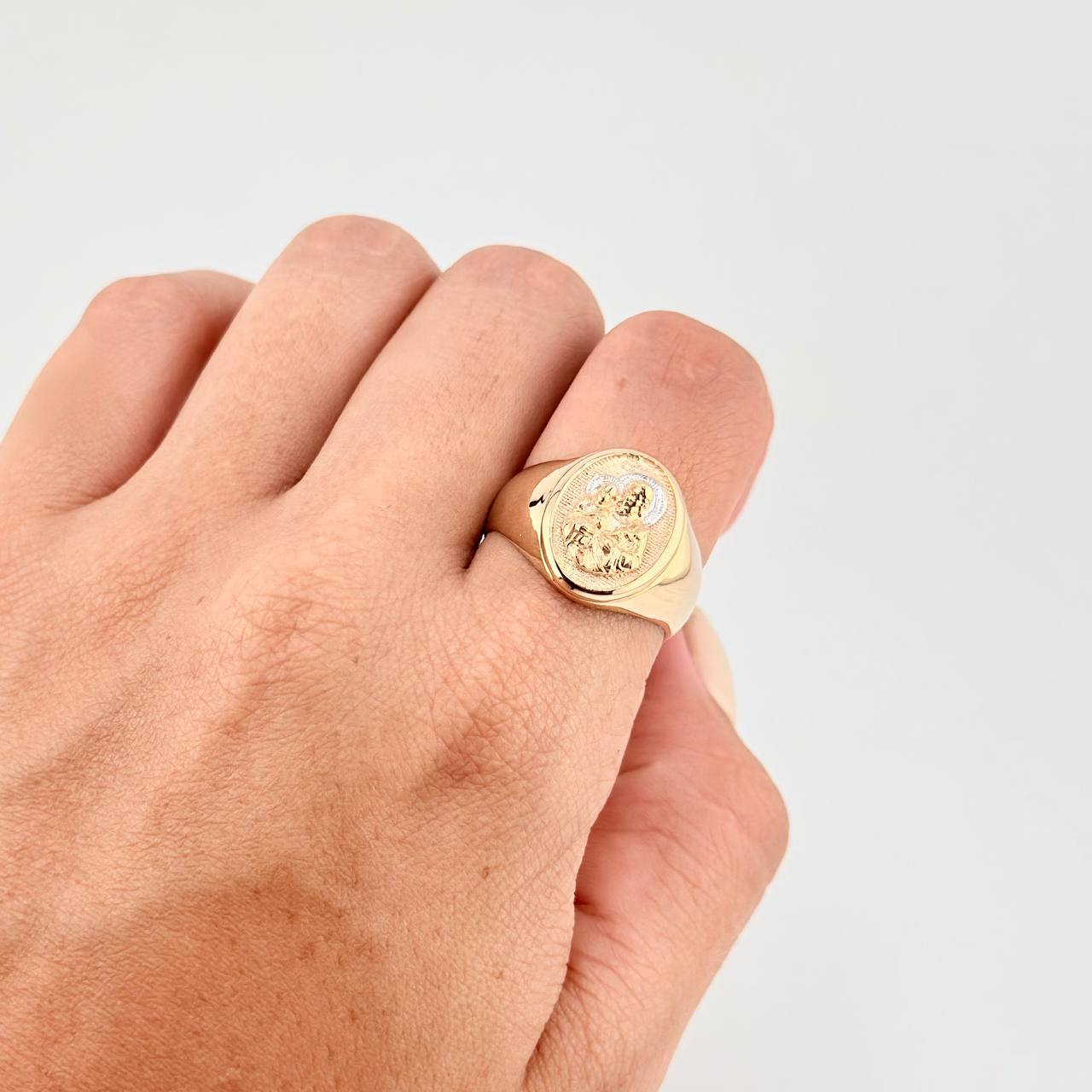 Anillo San Jose 4.9 g / T9 3/4 Dos Oros Amarillo Blanco 18K