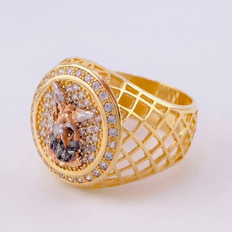 Anillo Mallado San Miguel 8.1 g / T9 3/4 Tres Oros 18K