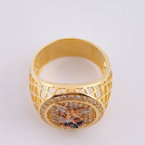 Anillo Mallado San Miguel 8.1 g / T9 3/4 Tres Oros 18K