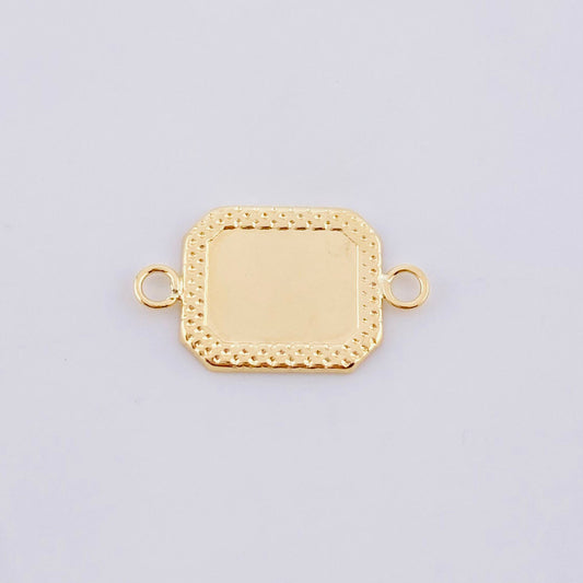 Herraje Placa Marco Bordeado 0.5 g / 2 cm Oro Amarillo 18K