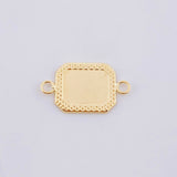 Herraje Placa Marco Bordeado 0.5 g / 2 cm Oro Amarillo 18K