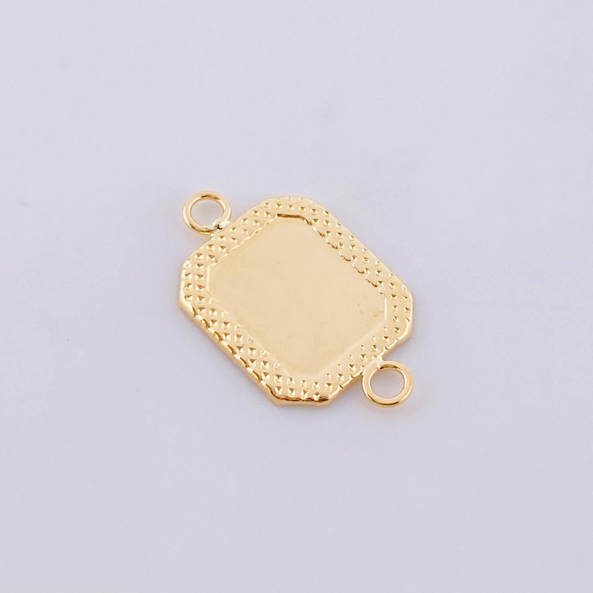 Herraje Placa Marco Bordeado 0.5 g / 2 cm Oro Amarillo 18K