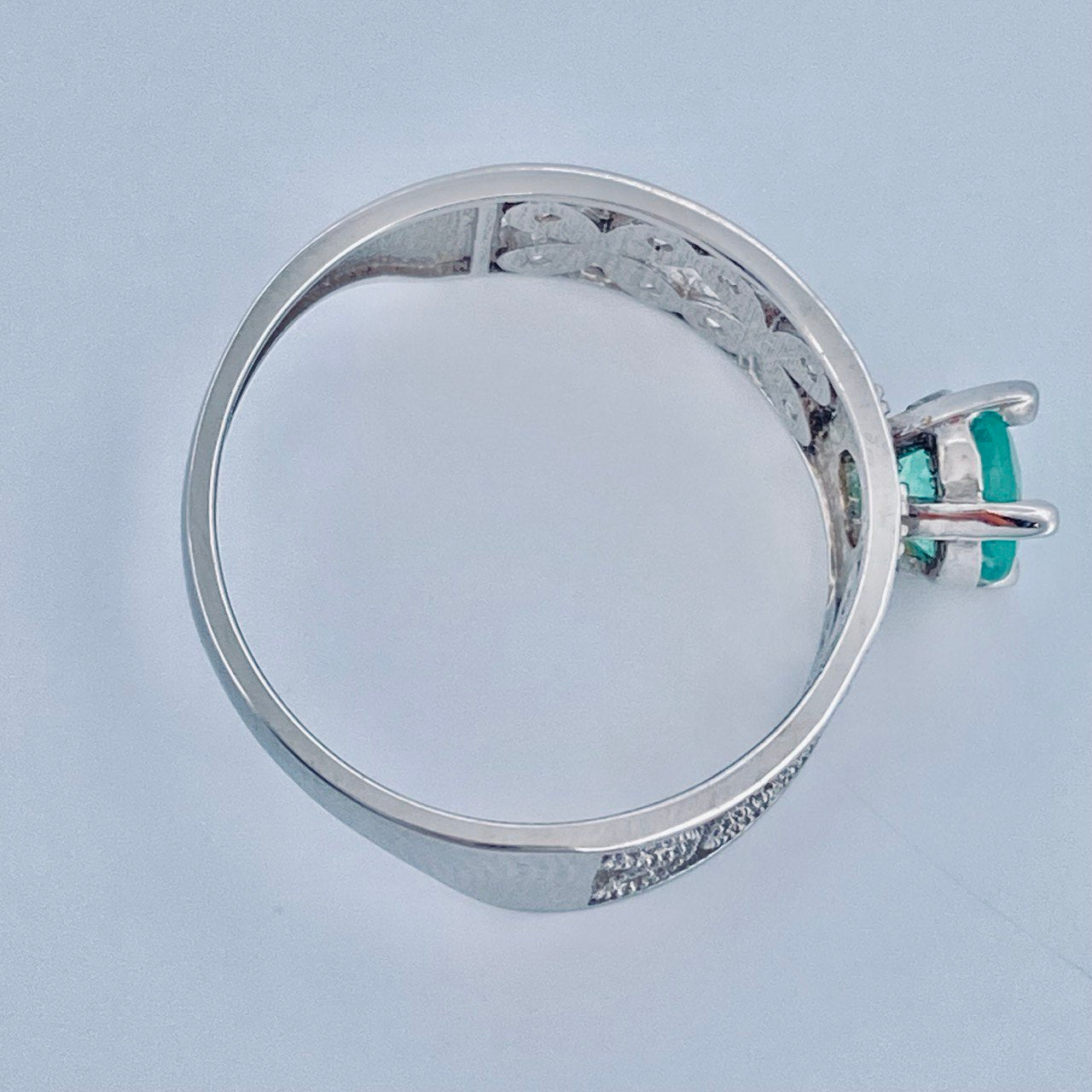 Anillo Encaje Verde 2.75gr / T8 1/4 / Plata  %