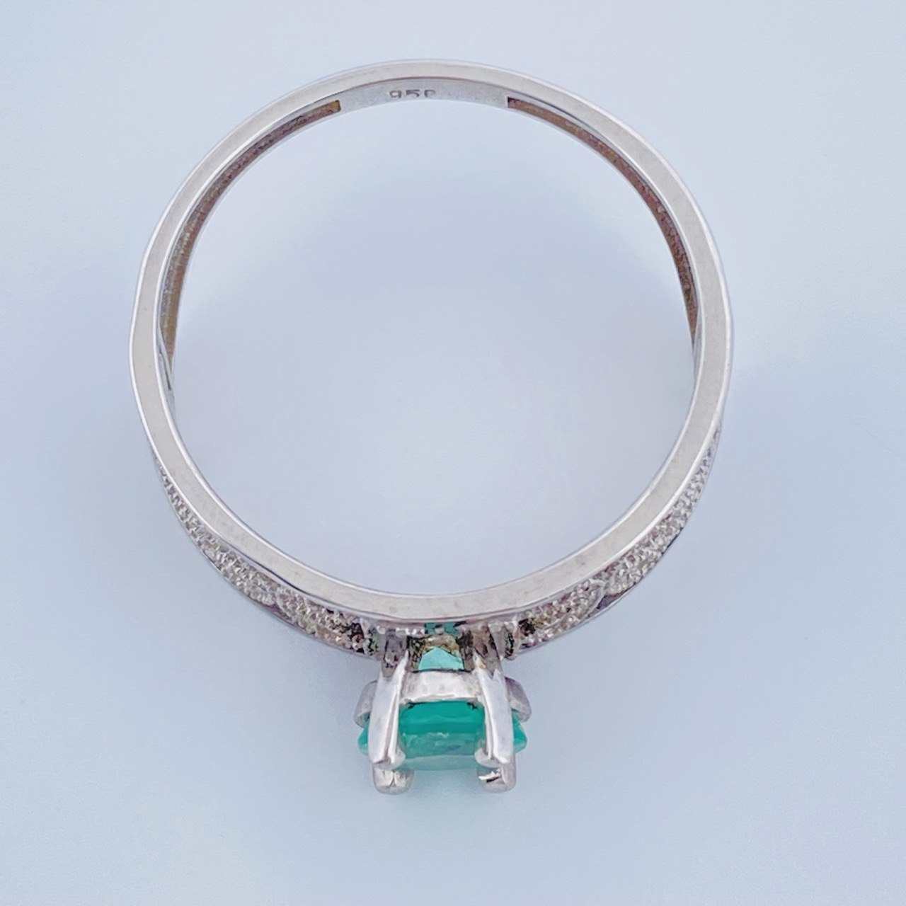 Anillo Encaje Verde 2.75gr / T8 1/4 / Plata  %