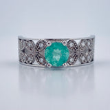 Anillo Encaje Verde 2.75gr / T8 1/4 / Plata  %