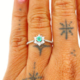 Anillo Flor de Luz 1.6gr / T6 1/2 /  Plata Ley 950 +