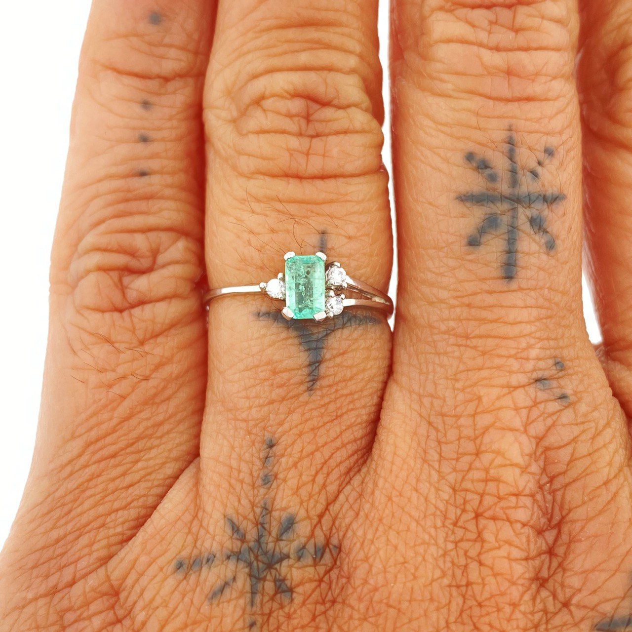 Anillo Rectangulo 1.1gr / T6 3/4 / Plata Ley 950 %