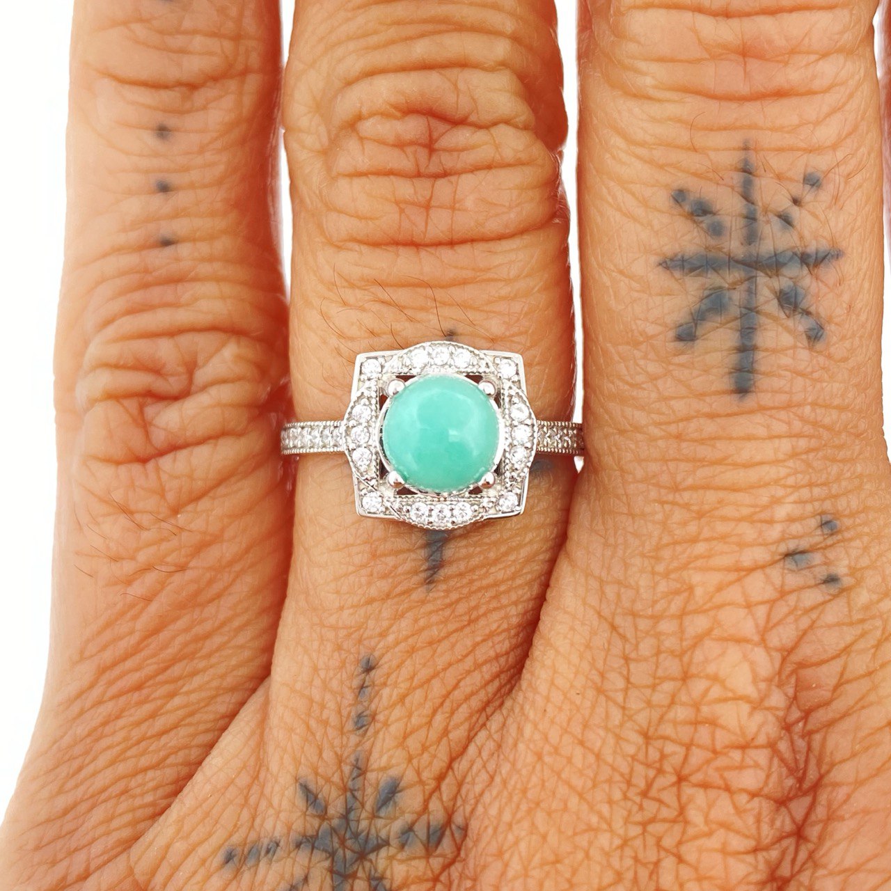 Anillo Oasis de Plata 2.05gr / T7 1/2  Ley 950%