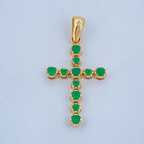 Dije Cruz Luz Verde 1.25gr / 2.7cm / Oro Amarillo 18K +