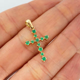 Dije Cruz Luz Verde 1.25gr / 2.7cm / Oro Amarillo 18K +