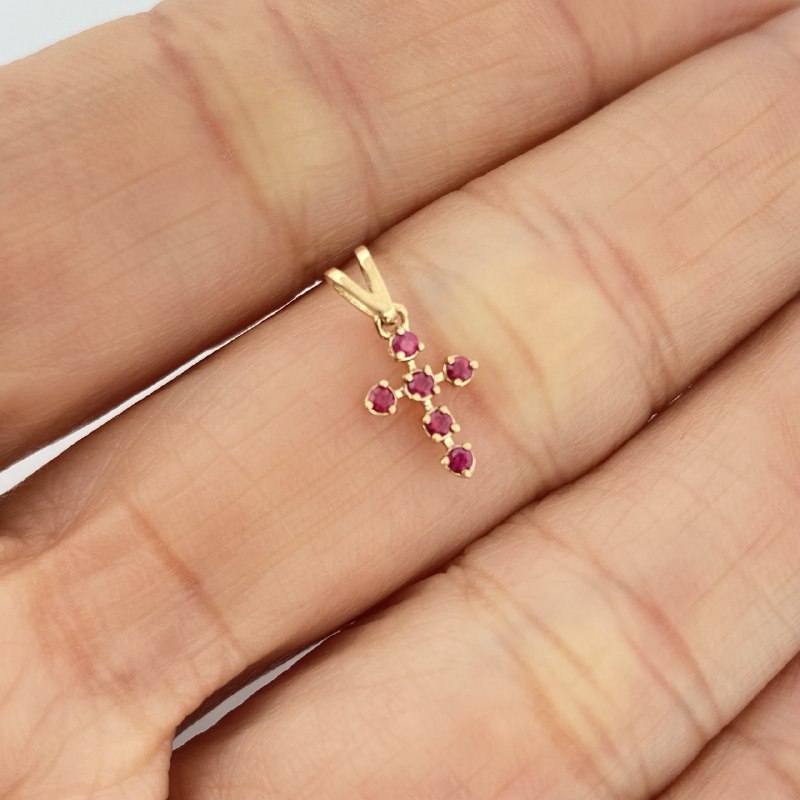 Dije Cruz 0.35gr / 1.4cm / Oro Amarillo 18K +