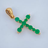Dije Joya Cruz Luz Verde 1.25gr / 2.6cm / Oro Amarillo 18K +