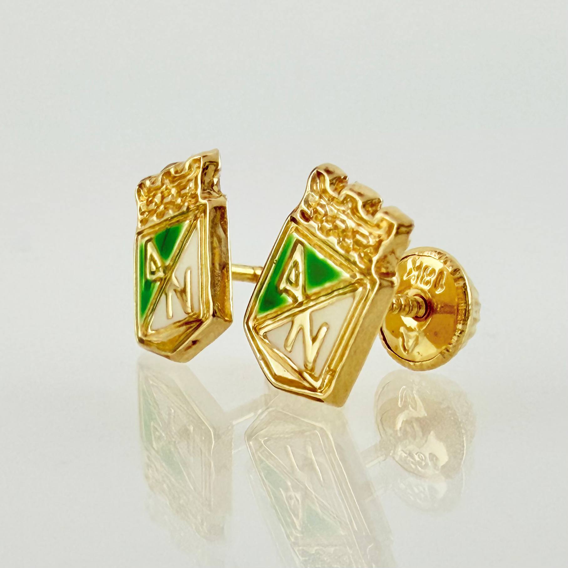 Topos Atletico Nacional 0.9gr / 9mm Oro Amarillo 18K *