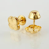 Topos Trebol Dorado 0.55gr / 7mm Oro Amarillo 18K *