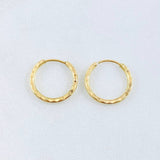 Candongas Aro Rayado 0.5gr / 1.2cm / Oro Amarillo 18K
