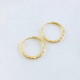 Candongas Aro Rayado 0.5gr / 1.2cm / Oro Amarillo 18K