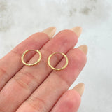 Candongas Aro Rayado 0.5gr / 1.2cm / Oro Amarillo 18K