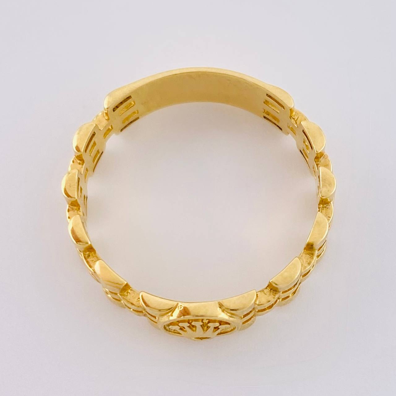 Anillo Correa Sello Corona 3.6 g / T8 Oro Amarillo 18K