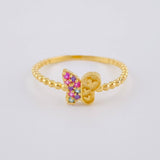Anillo Mariposa Mate 1.45 g / T8 1/4 Oro Amarillo 18K