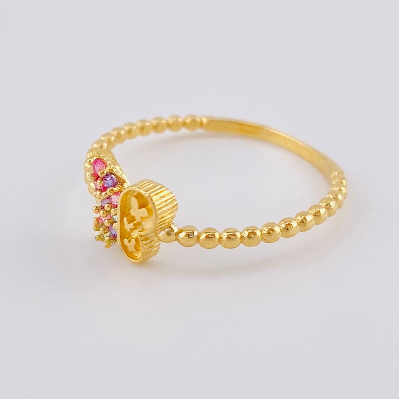 Anillo Mariposa Mate 1.45 g / T8 1/4 Oro Amarillo 18K