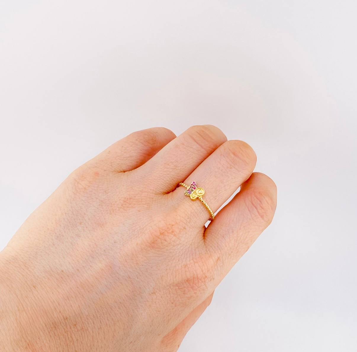 Anillo Mariposa Mate 1.45 g / T8 1/4 Oro Amarillo 18K