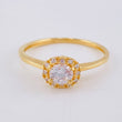 Anillo Halo Solitario 2 g / T6 3/4 Oro Amarillo 18K