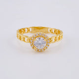 Anillo Cubano Halo 2.5 g / T8 Oro Amarillo 18K