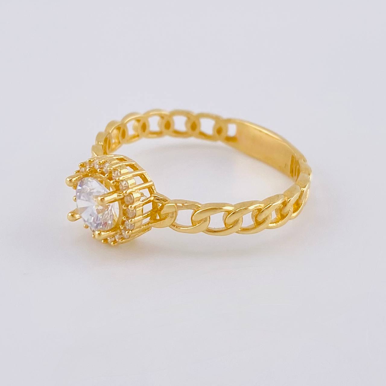 Anillo Cubano Halo 2.5 g / T8 Oro Amarillo 18K