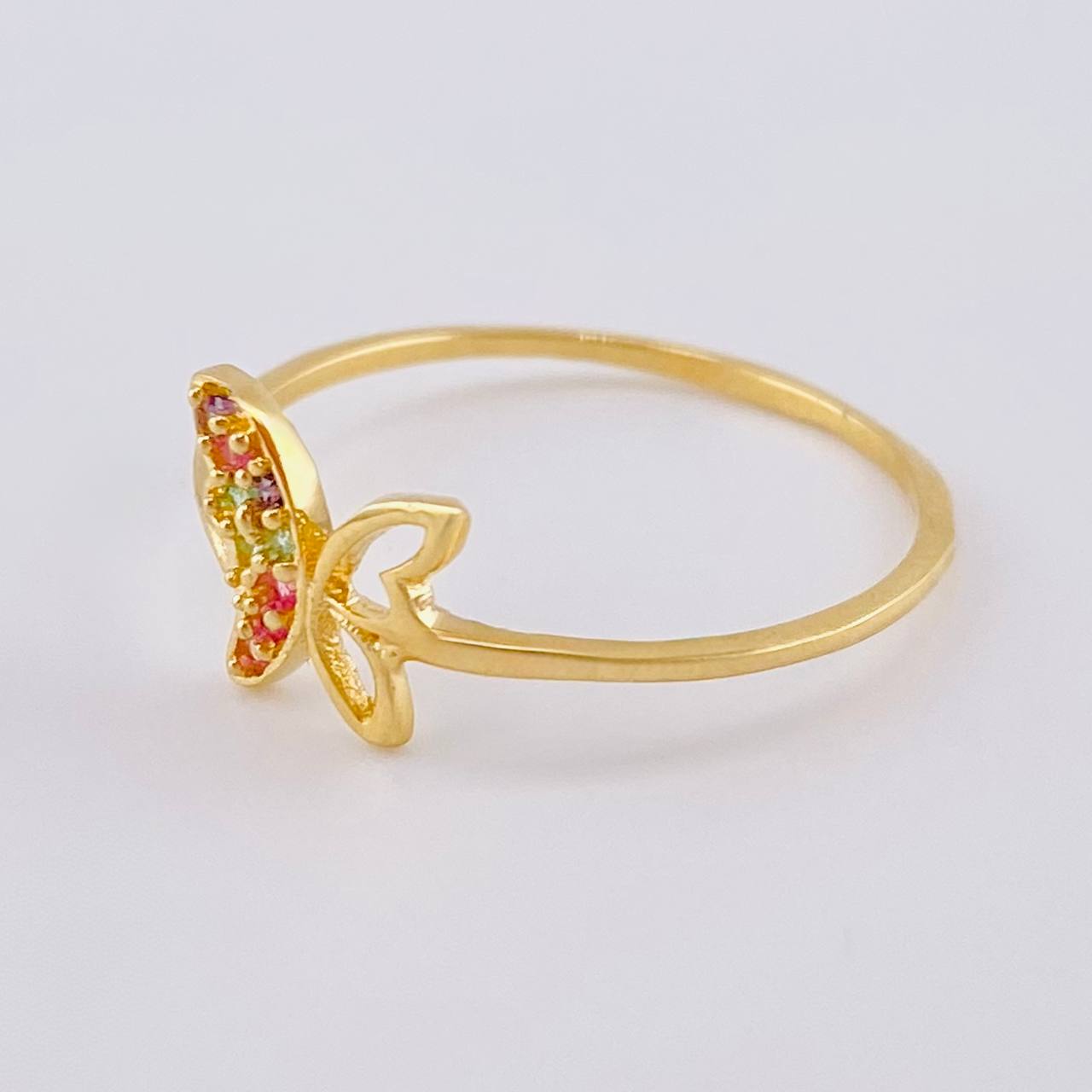 Anillo Mariposa Silueta 1.1 g / T7 1/4 Oro Amarillo 18K