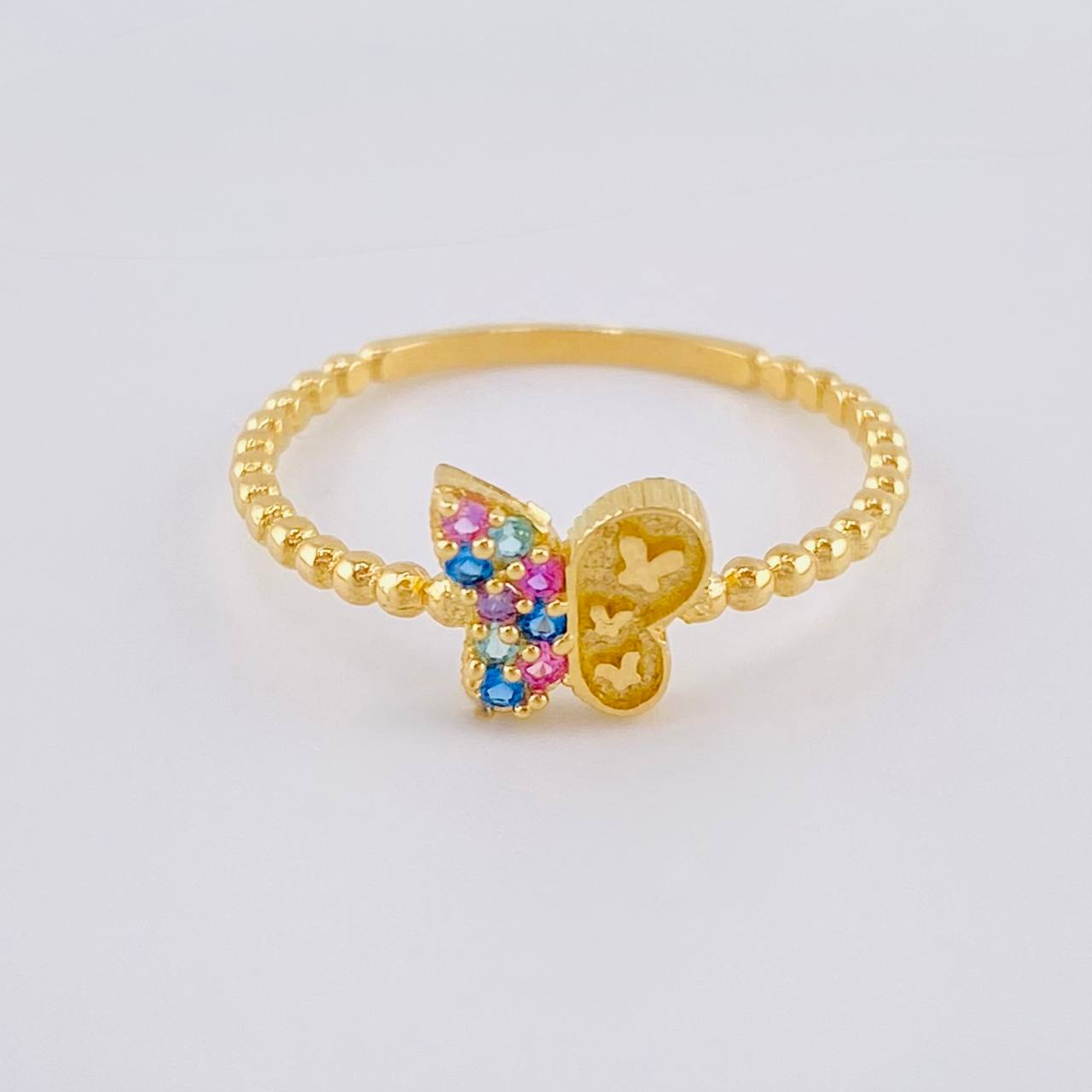 Anillo Mariposa Mate 1.45 g / T7 1/2 Oro Amarillo 18K