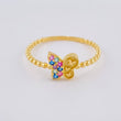 Anillo Mariposa Mate 1.45 g / T7 1/2 Oro Amarillo 18K