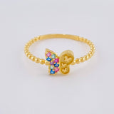 Anillo Mariposa Mate 1.45 g / T7 1/2 Oro Amarillo 18K