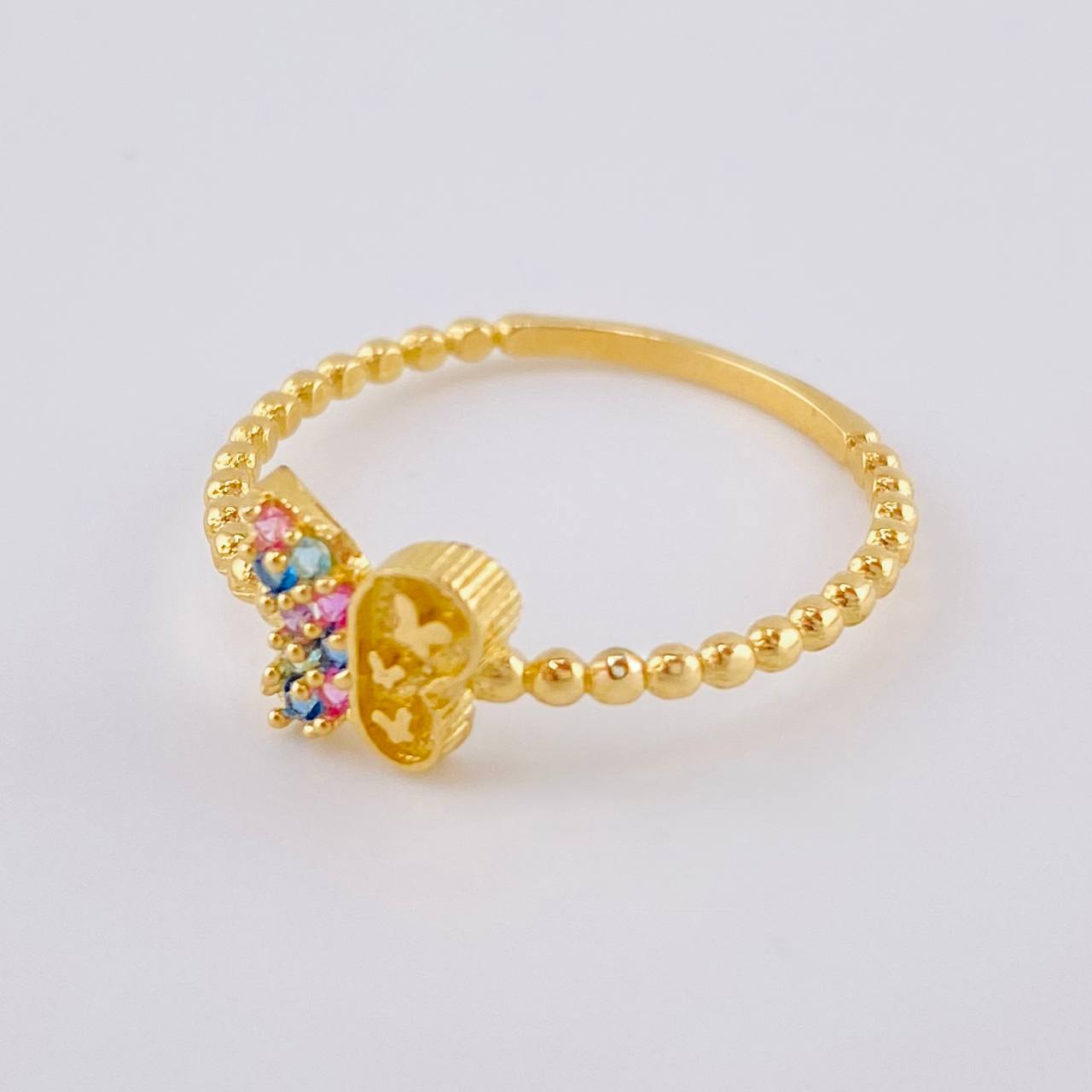 Anillo Mariposa Mate 1.45 g / T7 1/2 Oro Amarillo 18K