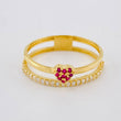 Anillo Doble Carril Corazon Tupido 1.95 g / T7 Oro Amarillo 18K