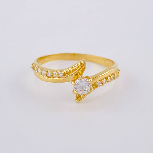 Anillo Solitario Elipse Curvo 1.95 g / T6 1/2 Oro Amarillo 18K