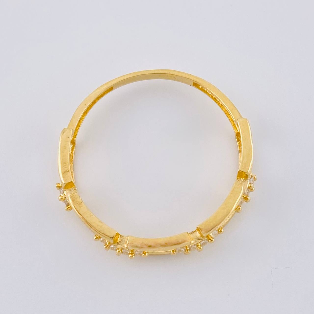 Anillo Eslabon Cuadriculado 1.7 g / T7 1/2 Oro Amarillo 18K