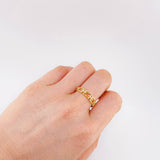 Anillo Eslabon Cuadriculado 1.7 g / T7 1/2 Oro Amarillo 18K