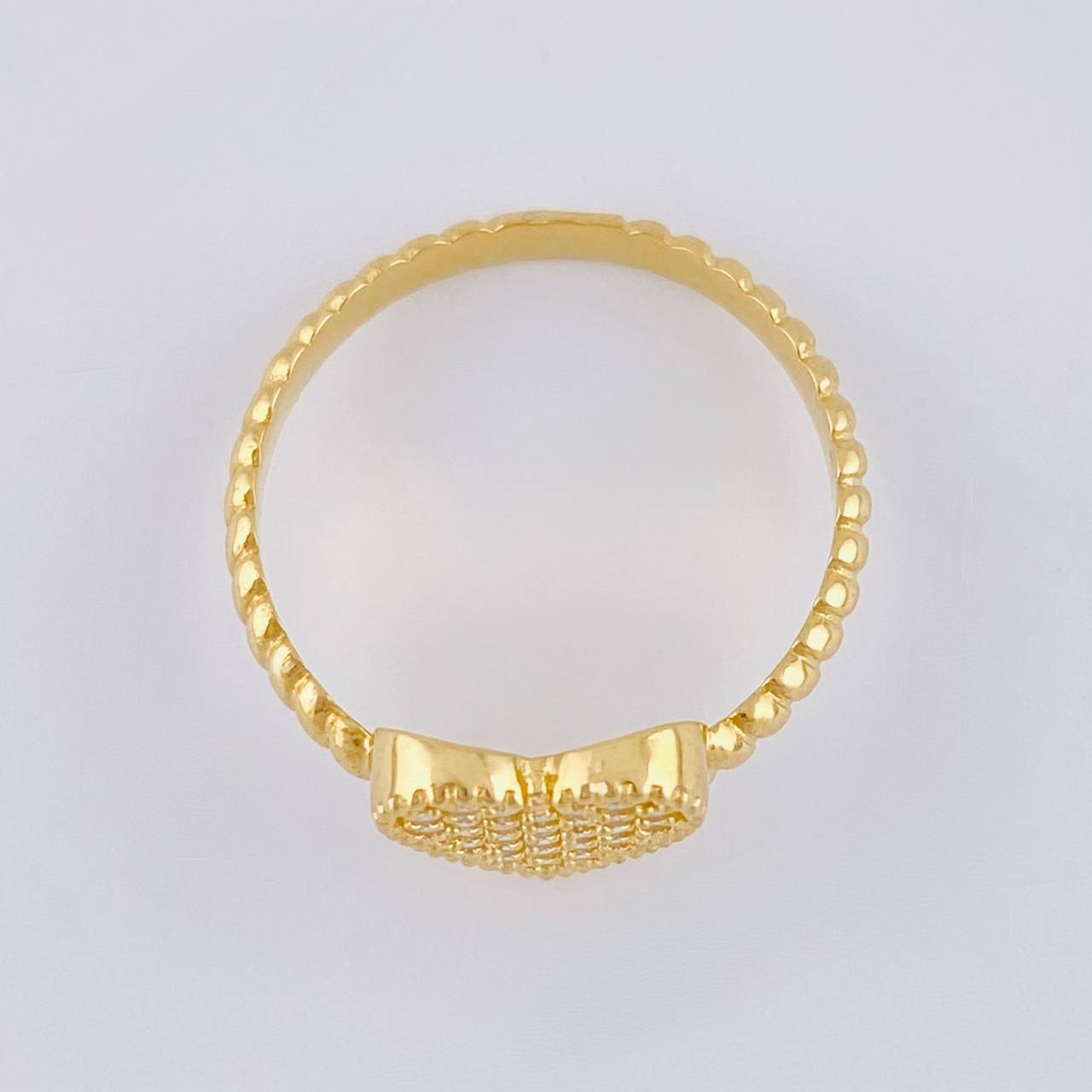 Anillo Burbuja Corazon Tupido 2.2 g / T7 Oro Amarillo 18K