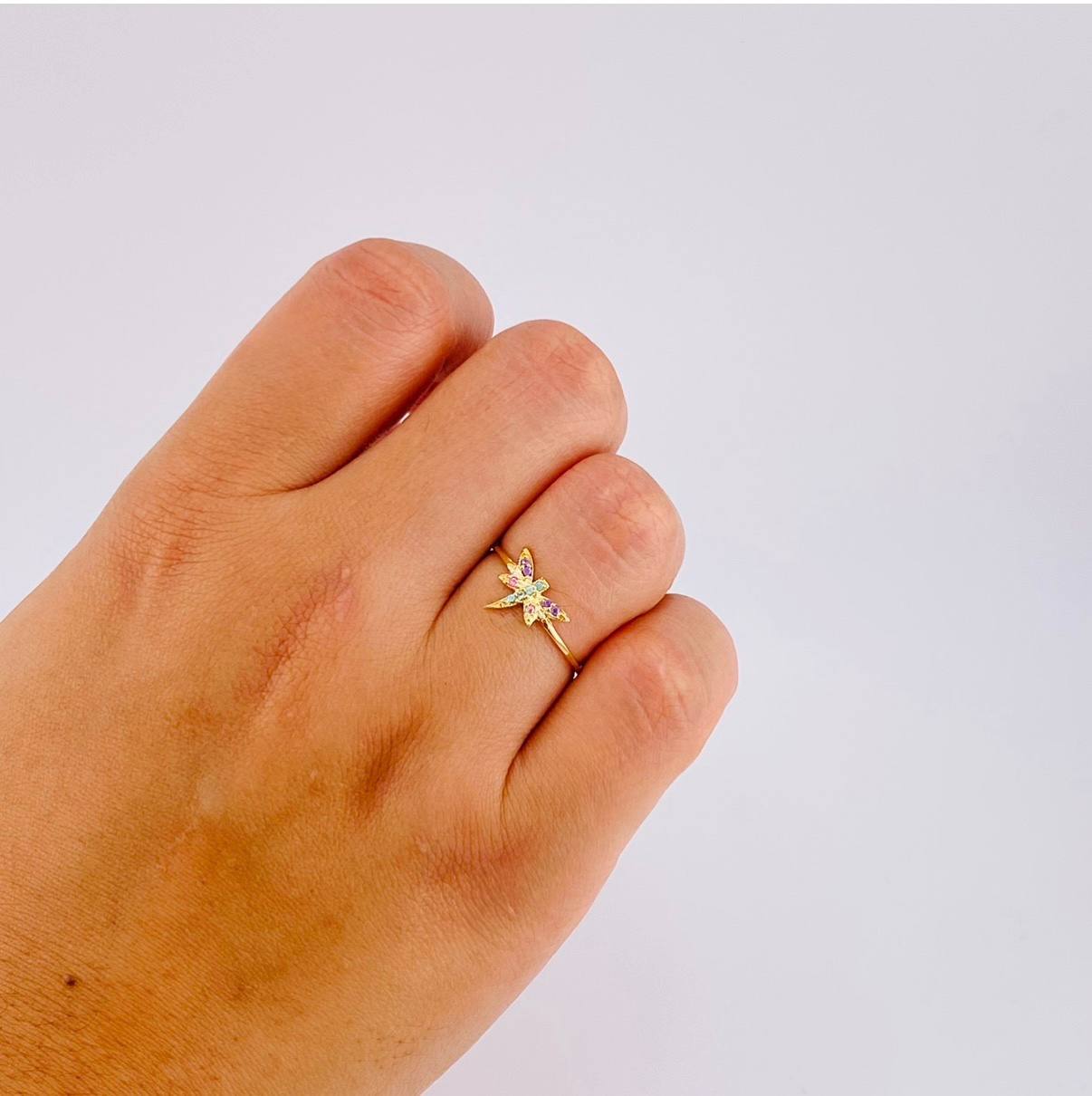 Anillo Libelula 1.1 g / T8 1/4 Oro Amarillo 18K