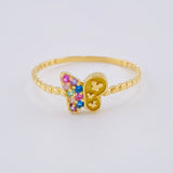 Anillo Mariposa Mate 1.25 g / T7 3/4 Oro Amarillo 18K