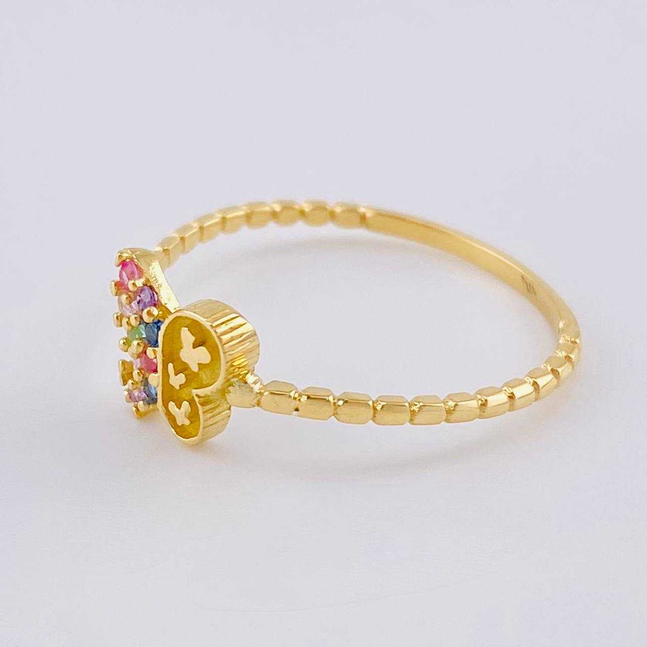 Anillo Mariposa Mate 1.45 g / T6 3/4 Oro Amarillo 18K
