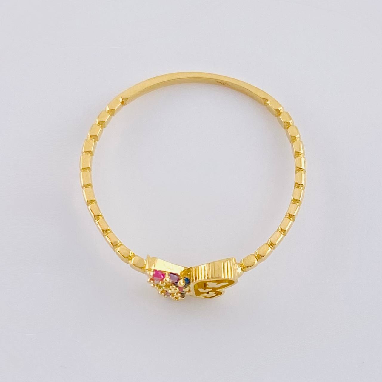 Anillo Mariposa Mate 1.45 g / T6 3/4 Oro Amarillo 18K