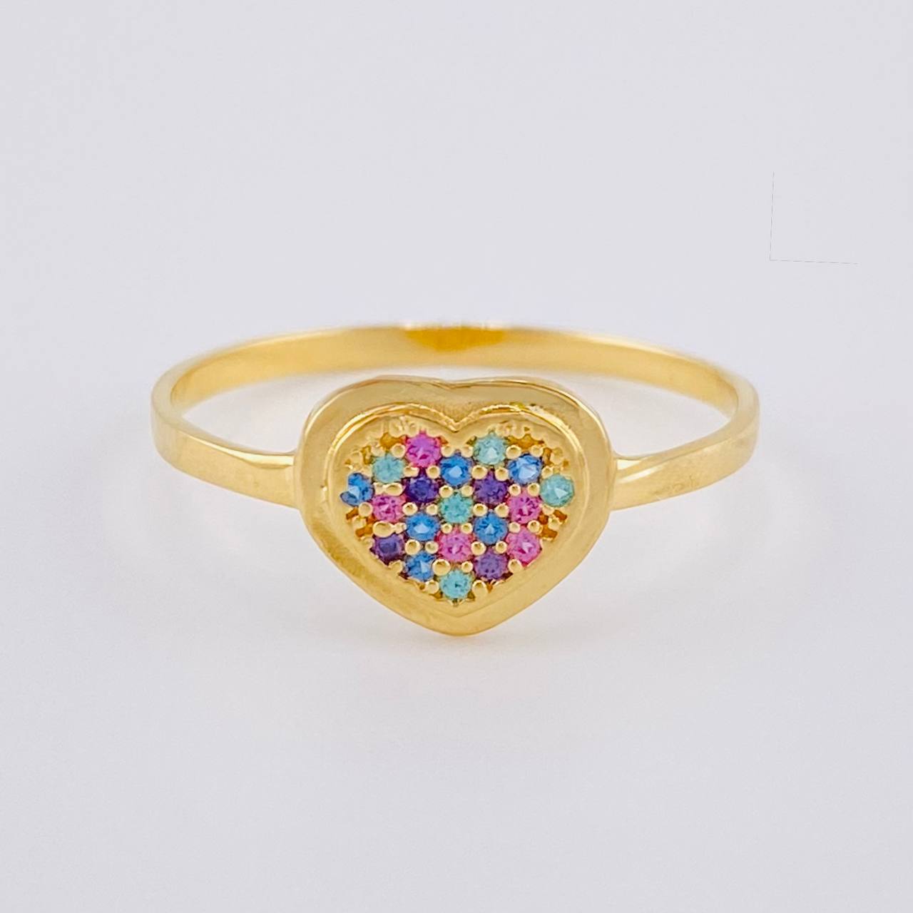 Anillo Corazon Tupido 1.3 g / T8 Oro Amarillo 18K