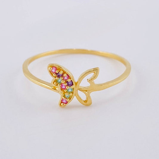 Anillo Mariposa Silueta 1.1 g / T8 Oro Amarillo 18K