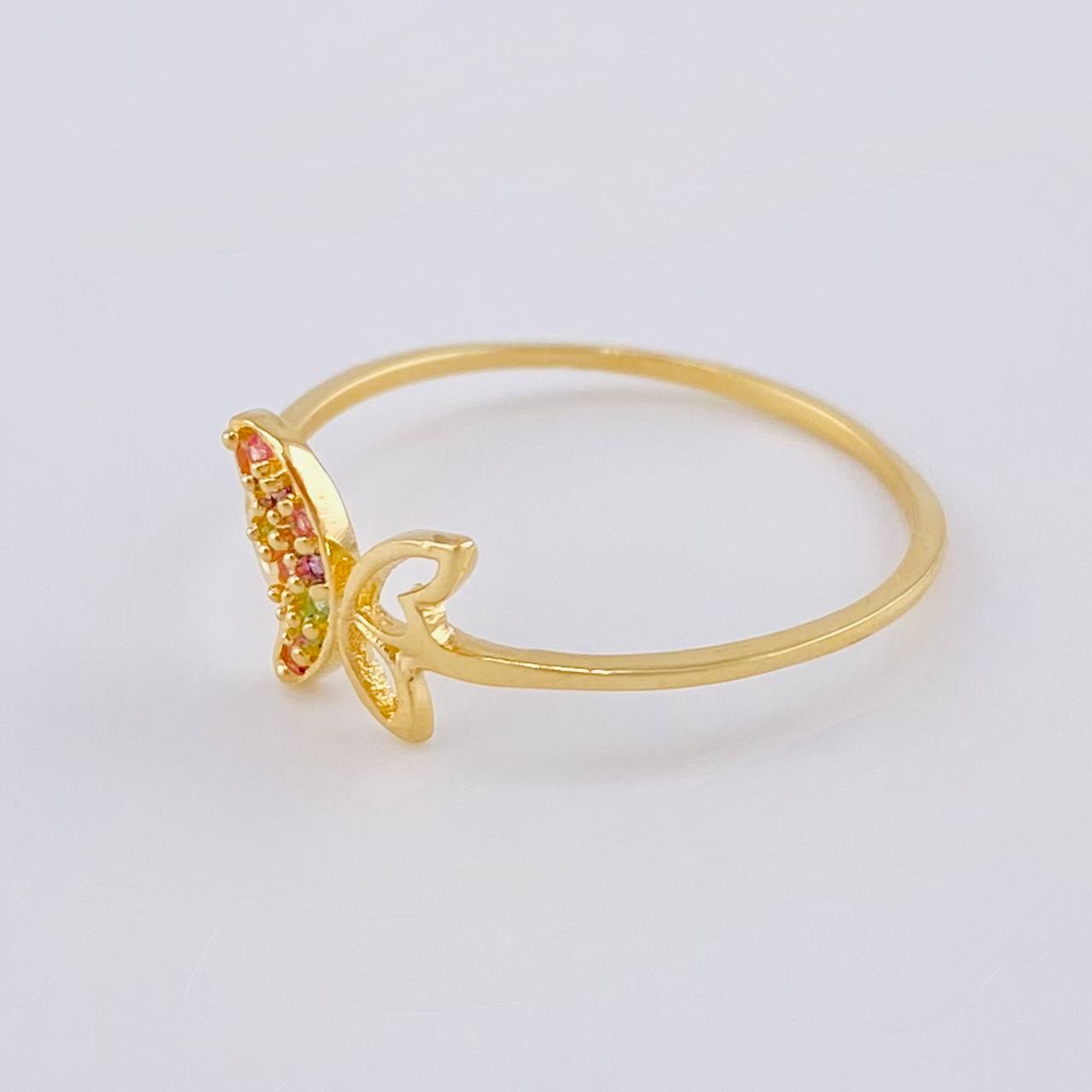 Anillo Mariposa Silueta 1.1 g / T8 Oro Amarillo 18K